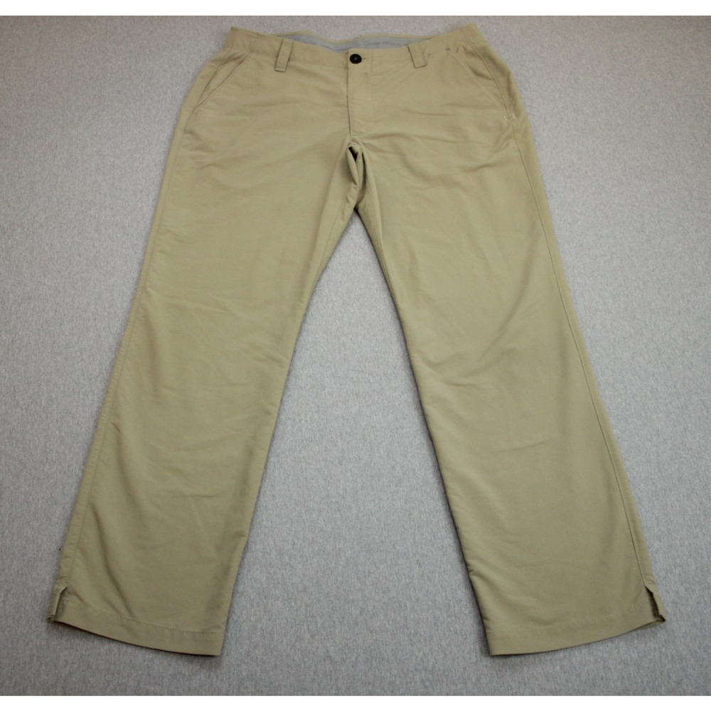 Under Armour Pants Men's Size 36 x 30 Biege Stretch Performance Golf Straight